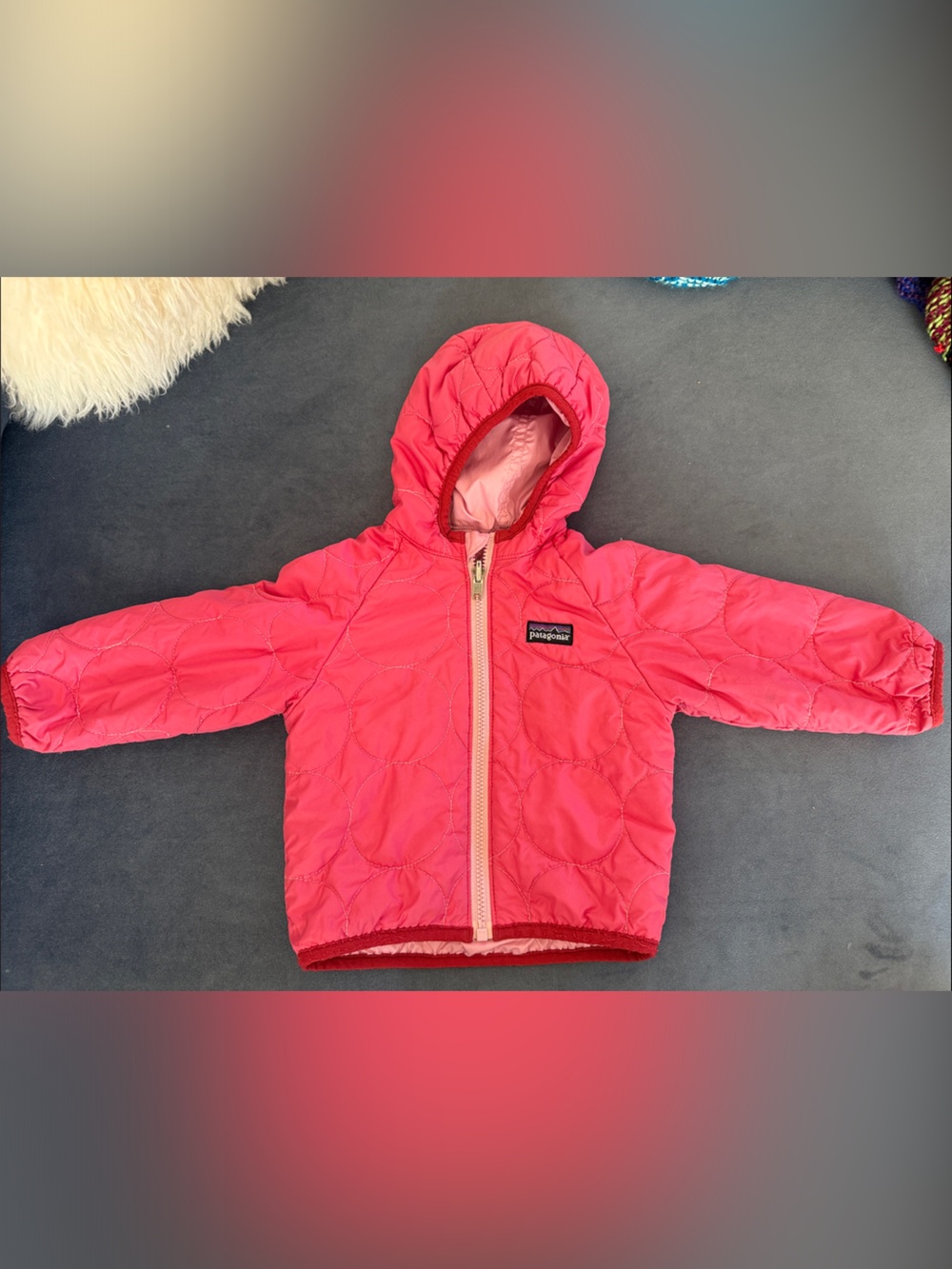 Patagonia Pink Quilted Reversible Hooded Jacket